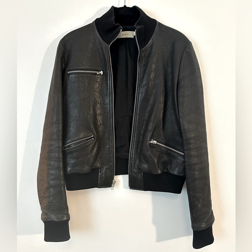 ALC BUBBLE LAMBSKIN BOMBER JACKET
